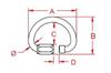 PETZL DEMI ROND MAGLIA RAPIDA IN ALLUMINIO  FORMA SEMITOTONDA CERTIFICATA